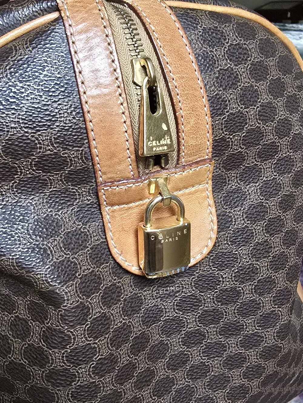 Authentic Celine Macadam Vintage Travel Bag